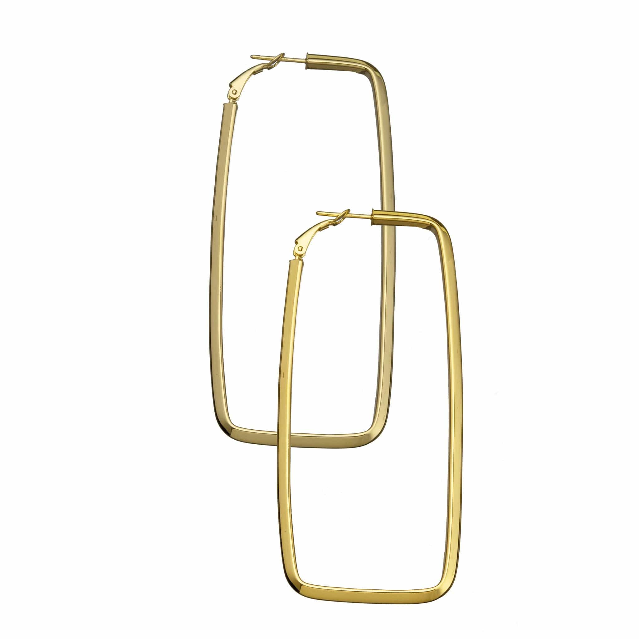 Jennifer Zeuner Jewelry Luke 3.5" Hoops 18k yellow gold plated silver