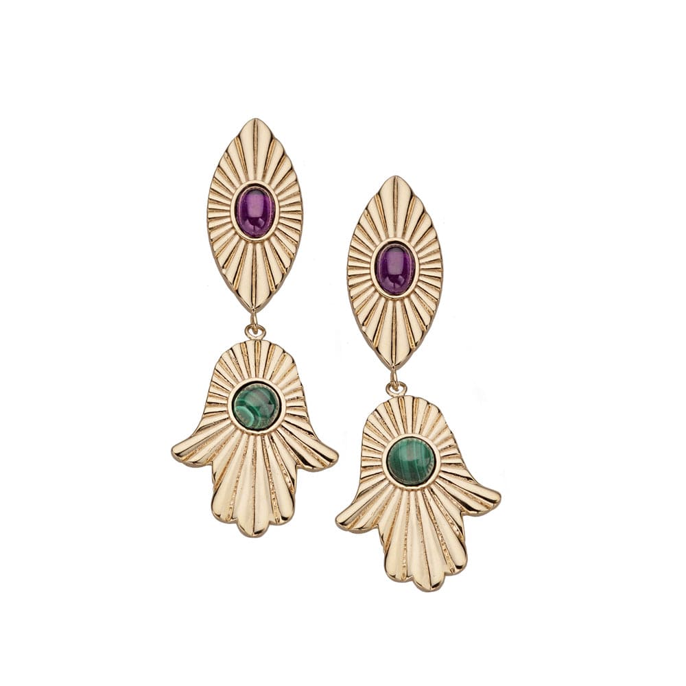 Jennifer Zeuner Merida Earrings 18k yellow gold plated silver