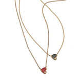 Jennifer Zeuner Jewelry Mia Enamel Necklace 18k yellow gold plated silver / red