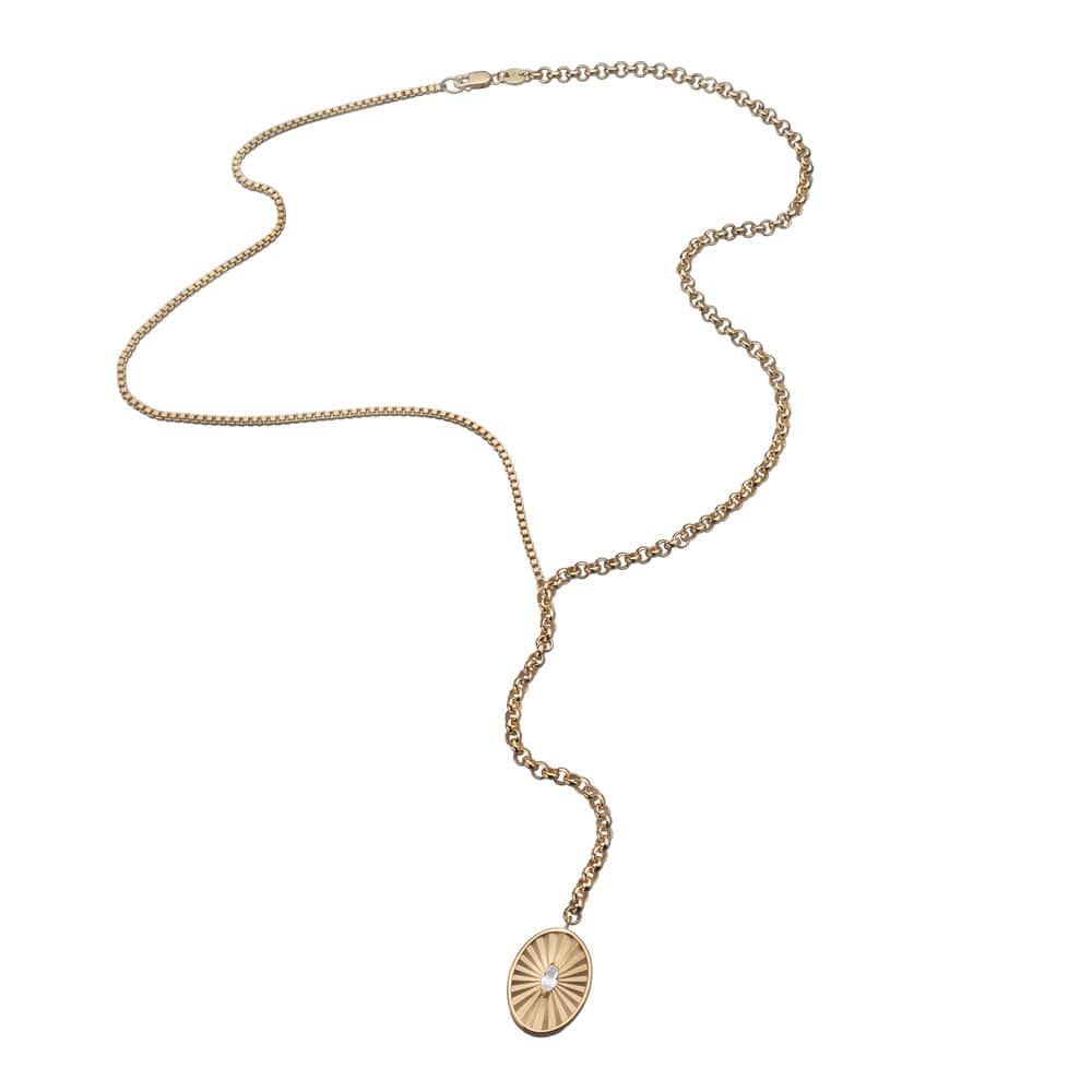 Jennifer Zeuner Miller Lariat 18k Yellow Gold Plated Silver