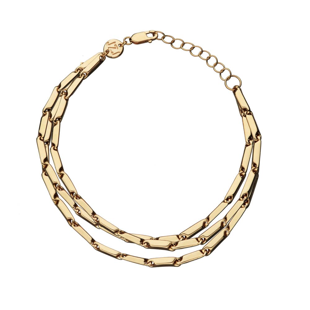Jennifer Zeuner Misha Triple Bracelet 18k Yellow Gold Plated Silver