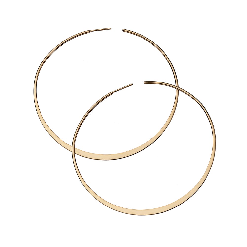 Jennifer Zeuner Jewelry Olivia 3" Hoops 18k yellow gold plated silver