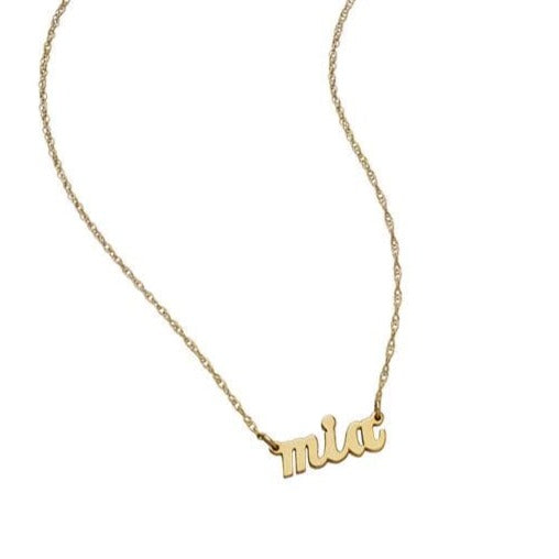 Jennifer Zeuner Jewelry Serafina Mini Cursive Nameplate Necklace