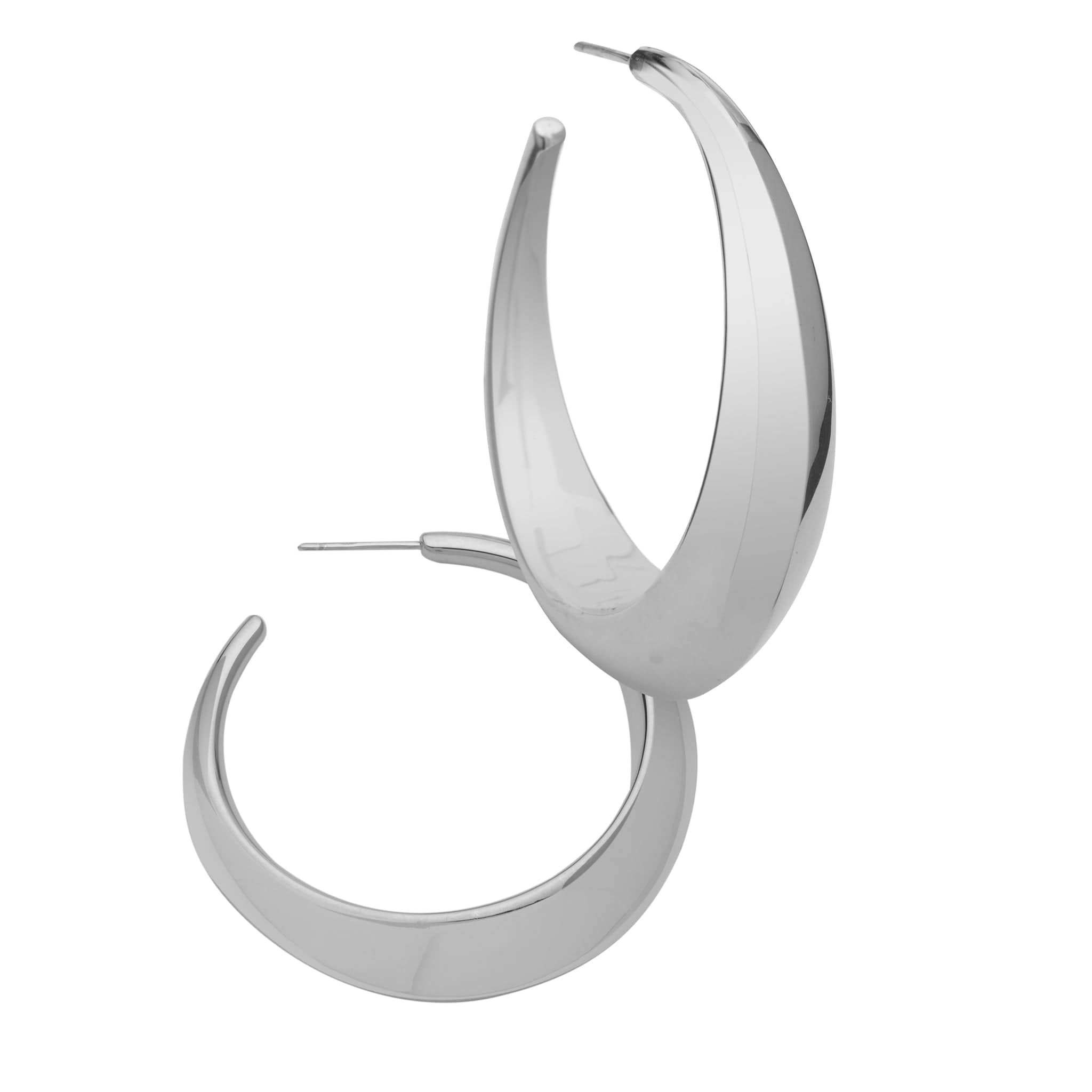 Jennifer Zeuner Jewelry Shira 2" Hoops sterling silver