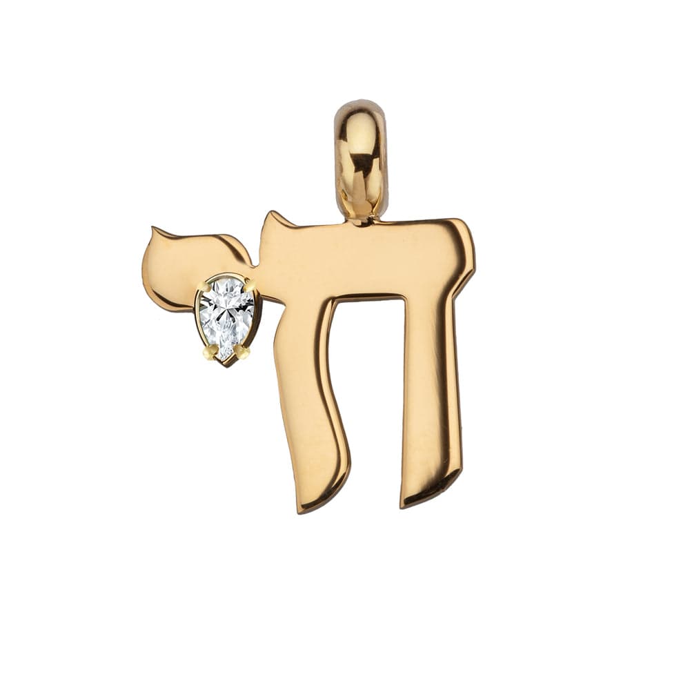 Jennifer Zeuner Silvan Charm 18k gold plated brass / white sapphire