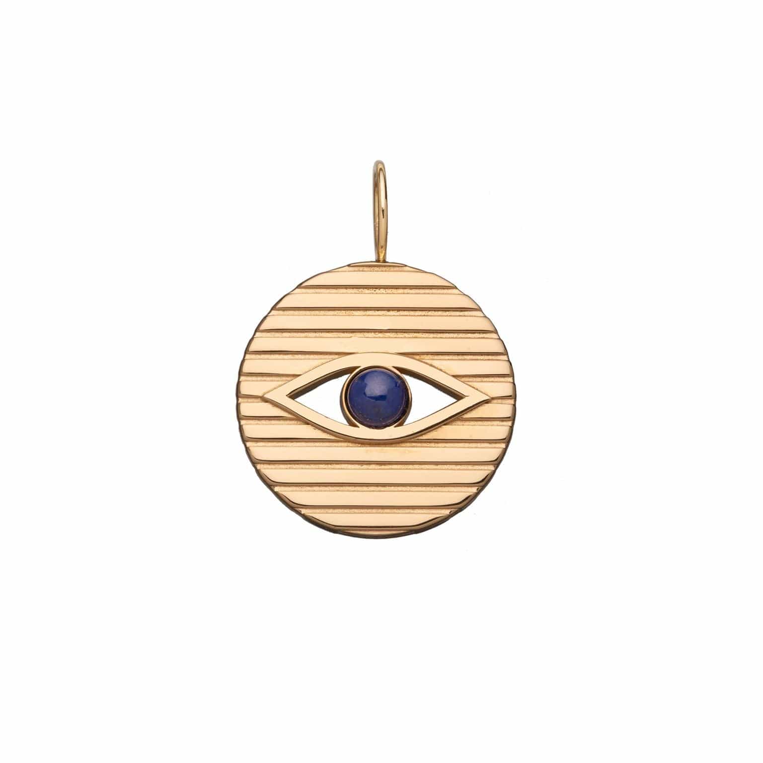 Jennifer Zeuner Jewelry Stevie Charm gold vermeil / lapis