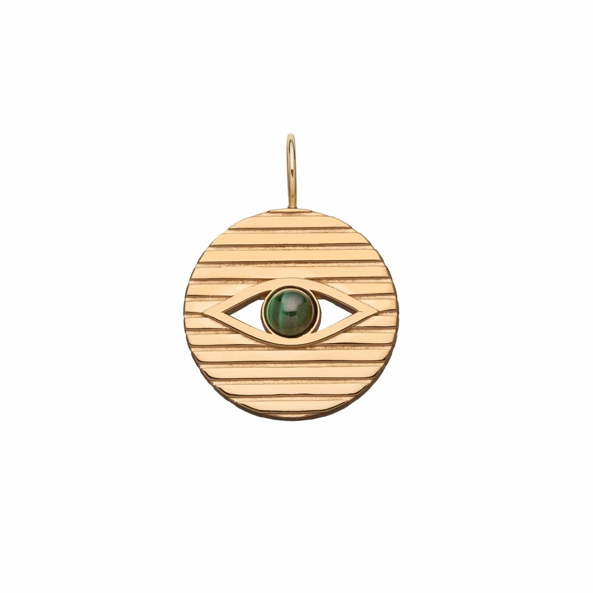 Jennifer Zeuner Jewelry Stevie Charm gold vermeil / malachite