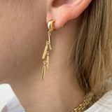 Jennifer Zeuner Venus 1.75" Earrings 18k yellow gold plated silver