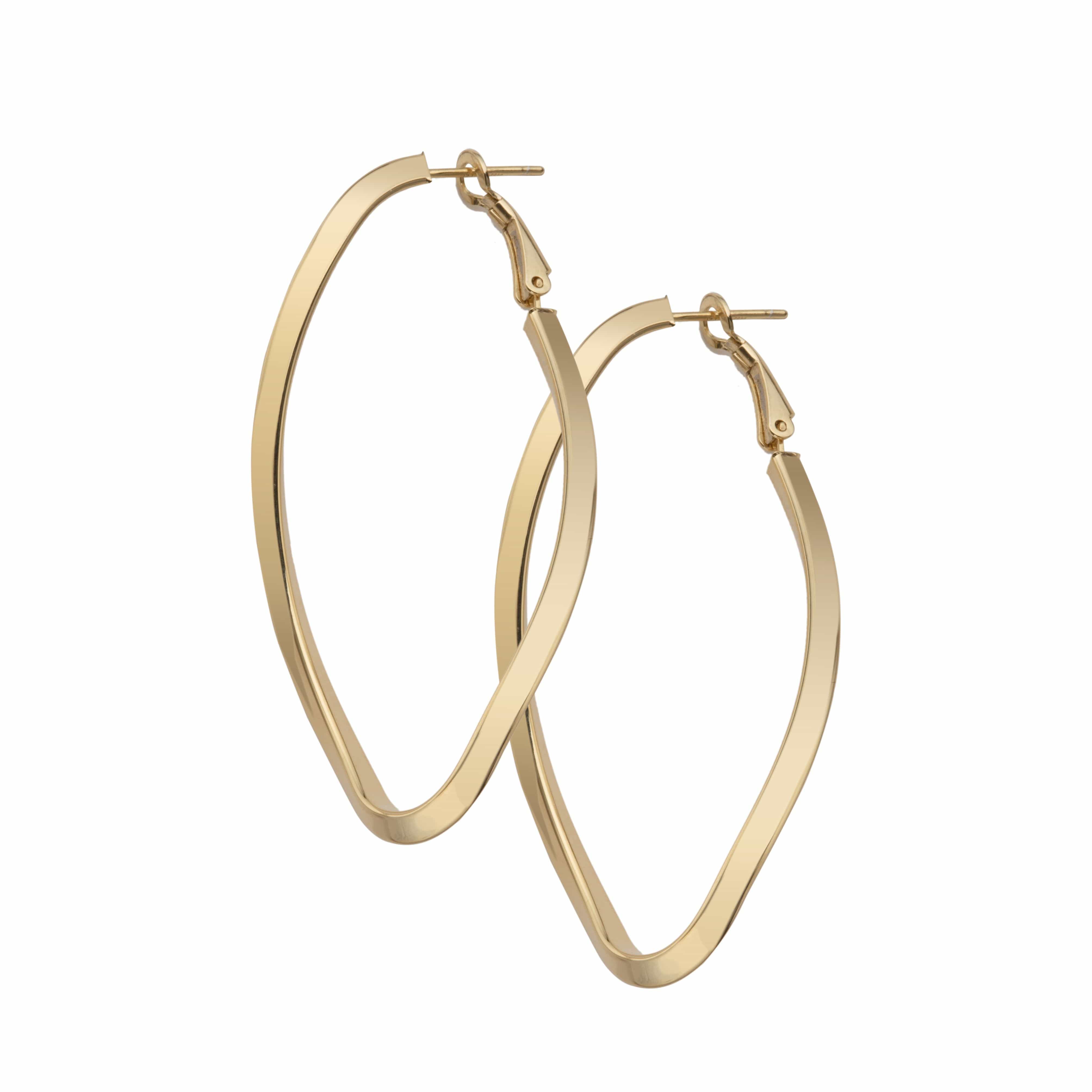 Jennifer Zeuner Jewelry Alex 2.5" Earrings 18k yellow gold plated silver