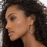 Jennifer Zeuner Jewelry Bianca 2" Hoops two tone