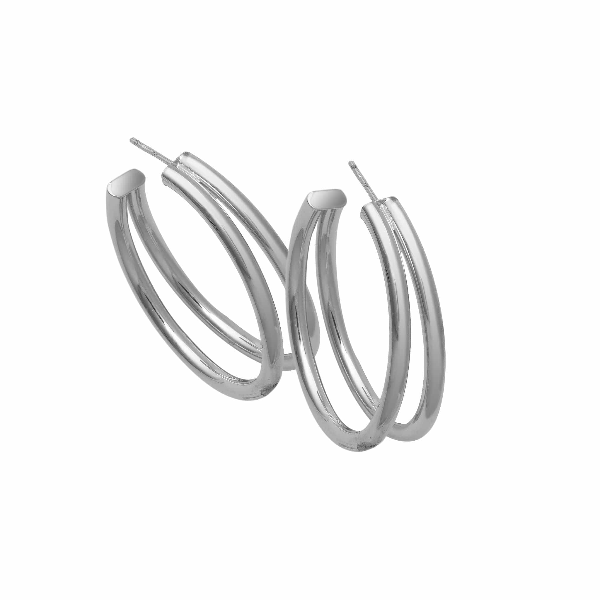 Jennifer Zeuner Jewelry Calista 1.5" Hoops sterling silver