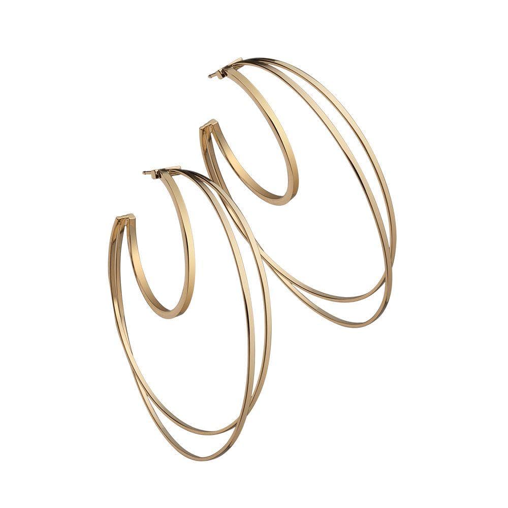 Jennifer Zeuner Jewelry Cara Hoops 18k yellow gold plated silver