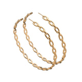Jennifer Zeuner Jewelry Carmine 3" Hoops 18k yellow gold plated silver