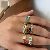 Jennifer Zeuner Jewelry Carmine Enamel Ring
