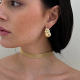 Jennifer Zeuner Jewelry Gal 1/2" Mesh Choker Gold Vermeil