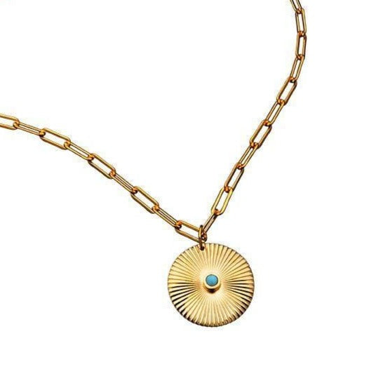Jennifer Zeuner Jewelry Iris Turquoise Necklace Gold Vermeil