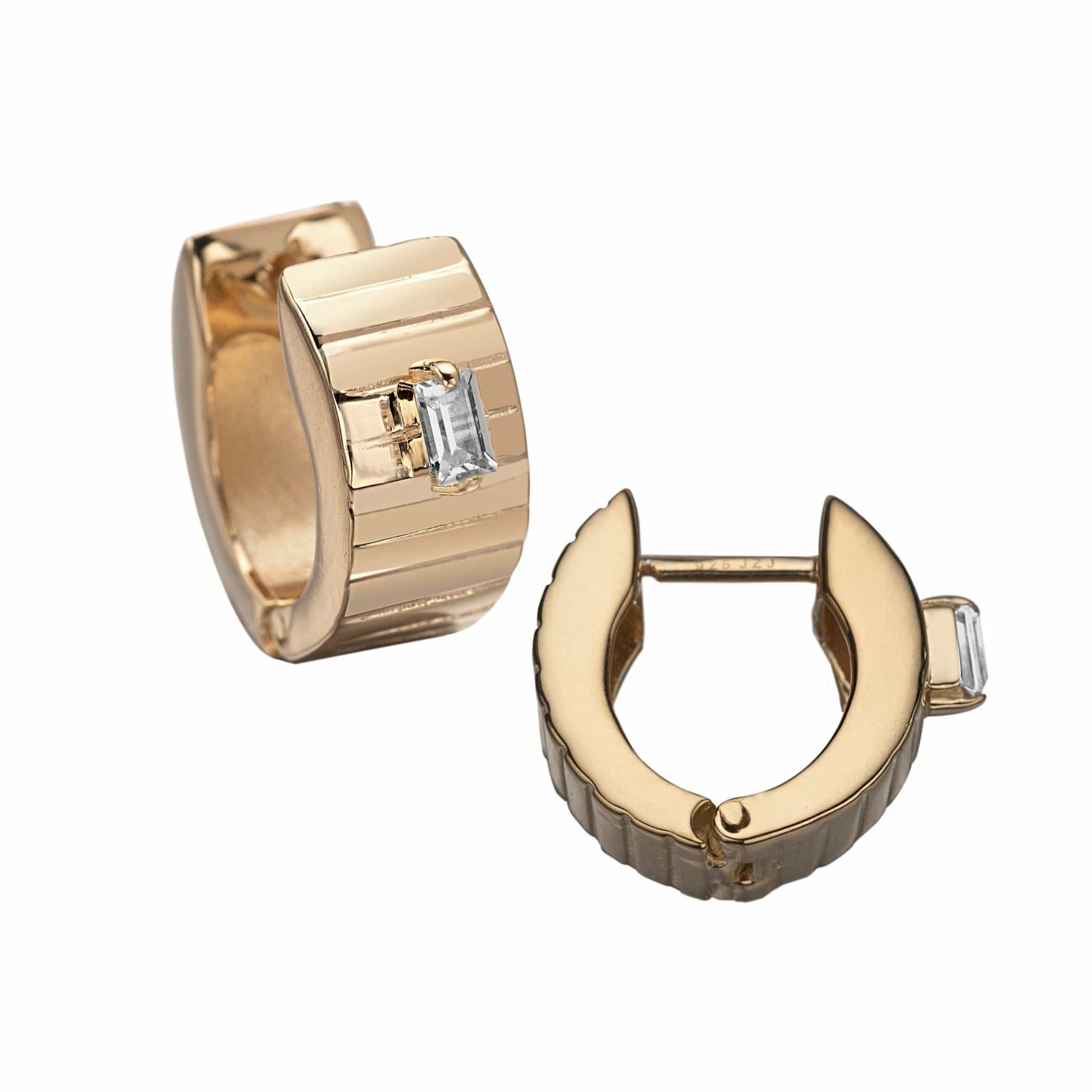 Jennifer Zeuner Jewelry Jagger 3/4” Earrings 18k yellow gold plated silver