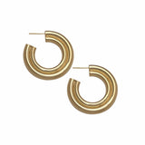 Jennifer Zeuner Jewelry Jude 1.5” Earrings 18k yellow gold plated silver