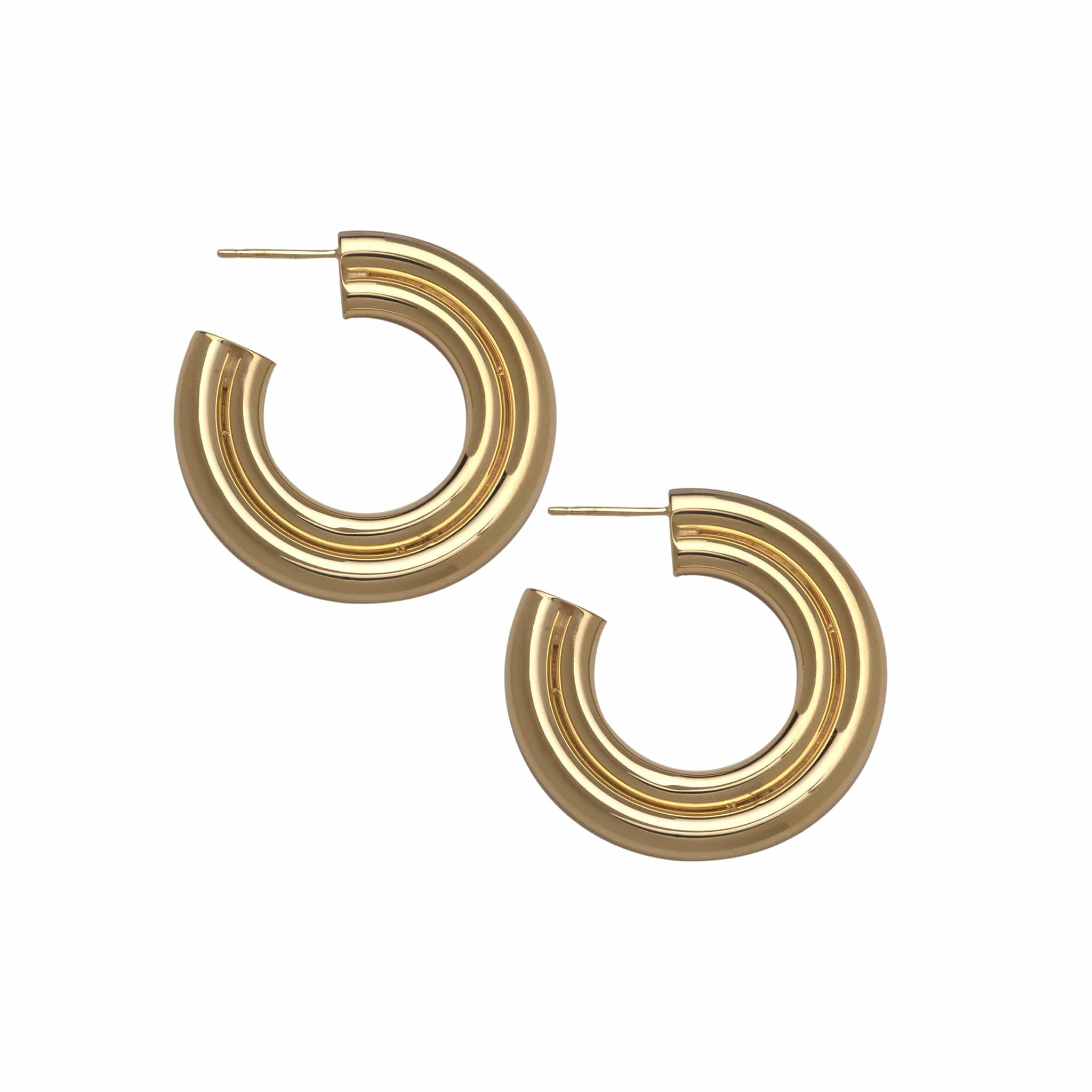 Jennifer Zeuner Jewelry Jude 1.5” Earrings 18k yellow gold plated silver