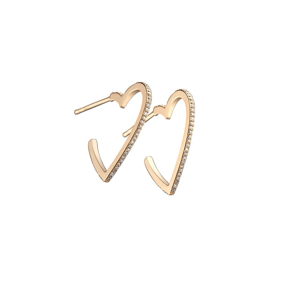 Jennifer Zeuner Jewelry Larissa 3/4" Pave 14K Hoops 14k white gold / pair