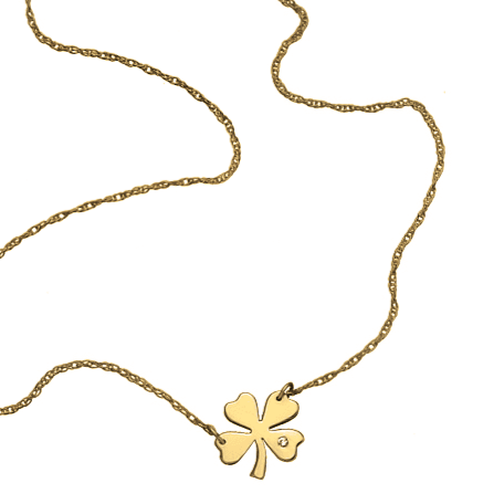 Jennifer Zeuner Jewelry Lowndes 1/2" Clover Necklace gold vermeil