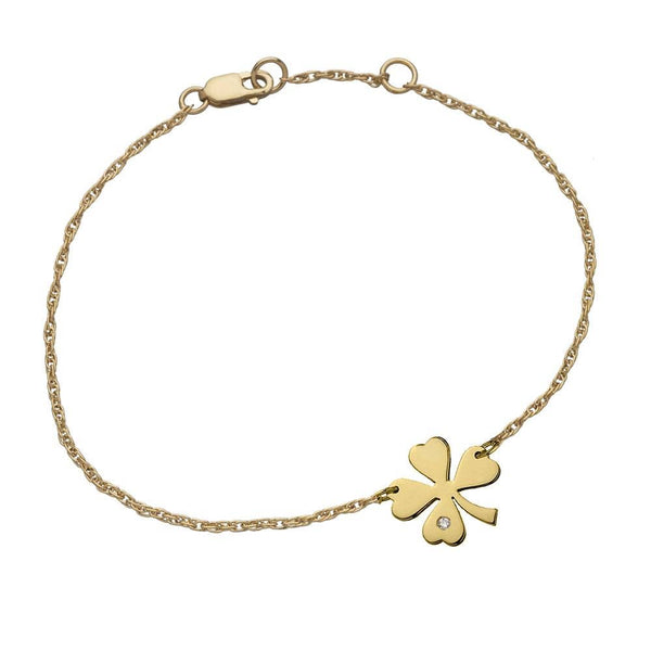 silver plated Gold Four Leaf Clover Adjustable Bracelets for Women -  Jewenoir