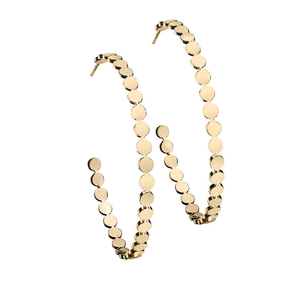 Jennifer Zeuner Jewelry Margaux 2" Hoops 18k yellow gold plated silver