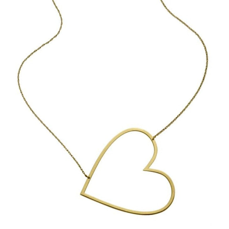 Jennifer Zeuner Jewelry Marissa Large Open Heart Necklace gold vermeil