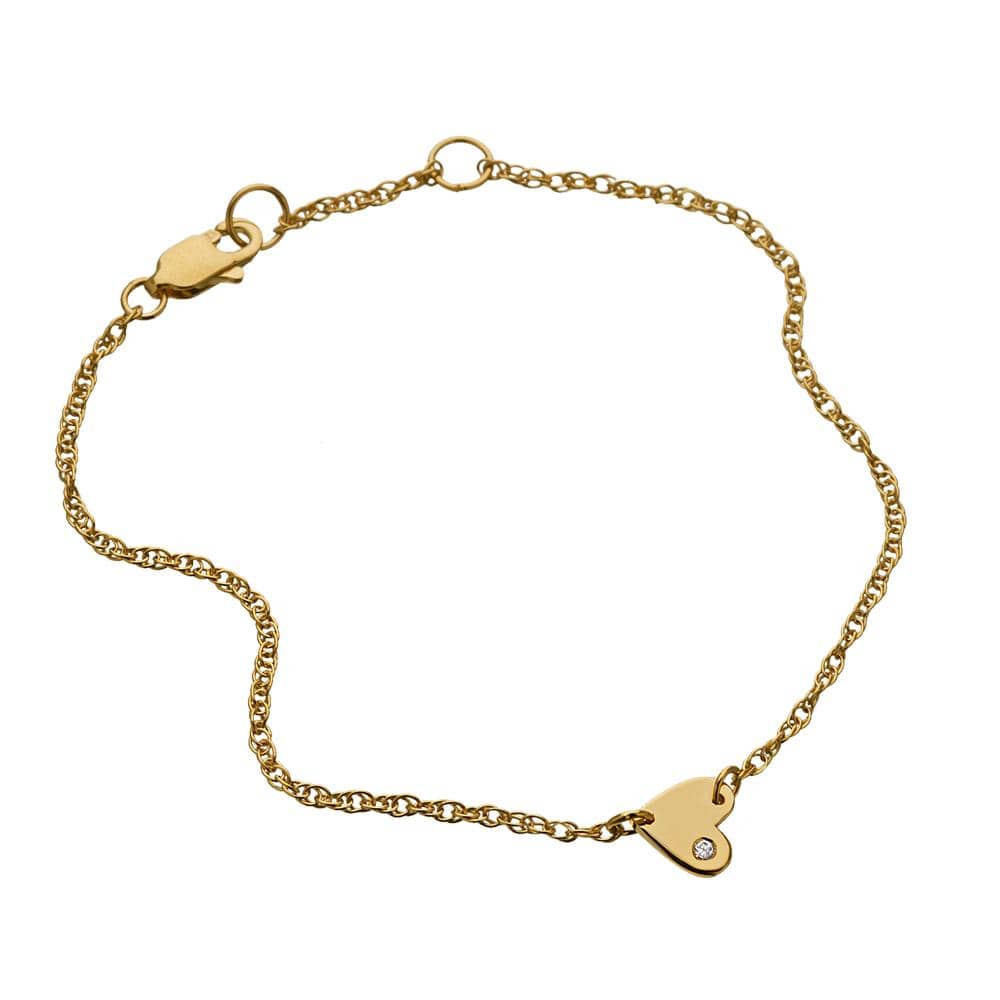 Jennifer Zeuner Jewelry Mia Mini Heart with Diamond Anklet