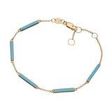 Jennifer Zeuner Jewelry Nadine Enamel Bracelet turquoise enamel/18k yellow gold plated silver
