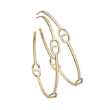 Jennifer Zeuner Jewelry Naomi 2.5" Earrings 18k yellow gold plated silver