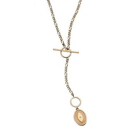 Jennifer Zeuner Jewelry Nia Lariat 18k yellow gold plated silver