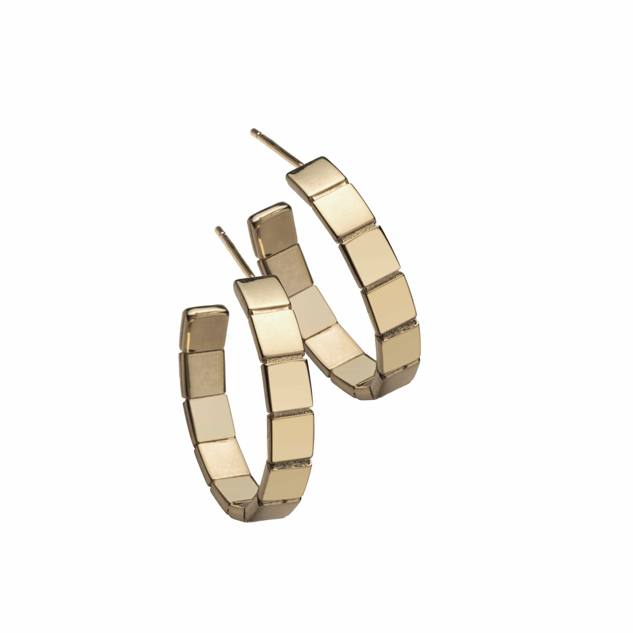 Jennifer Zeuner Jewelry Nicole 1" Hoops 18k yellow gold plated silver