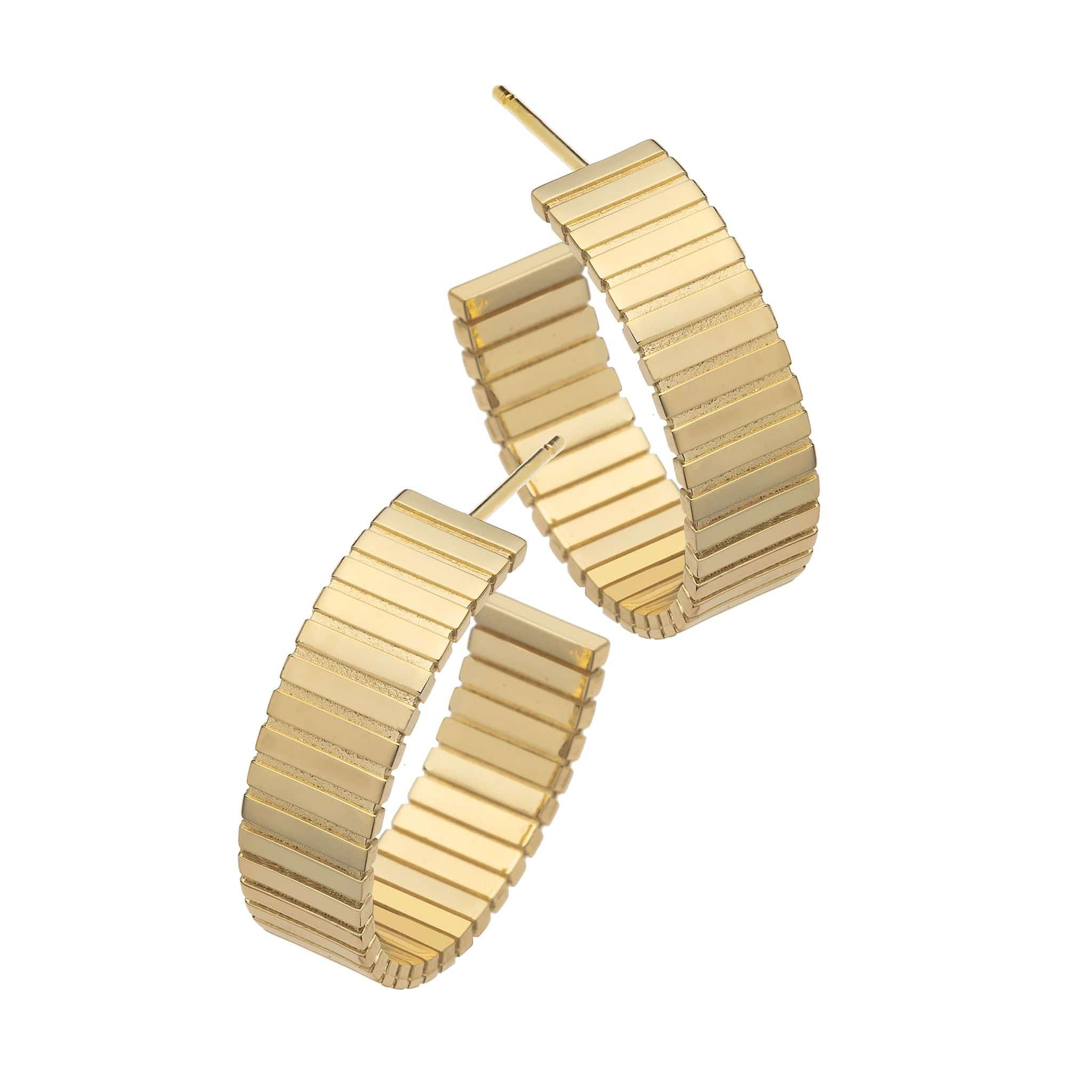 Jennifer Zeuner Jewelry Odessa 3/4" Hoops 18k yellow gold plated silver