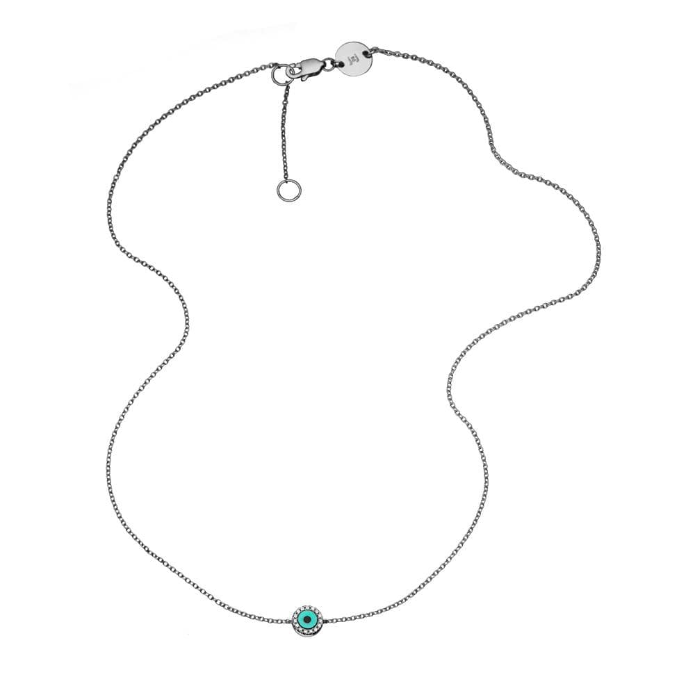 Jennifer Zeuner Jewelry Ojo 14K Necklace 14k white gold / turquoise