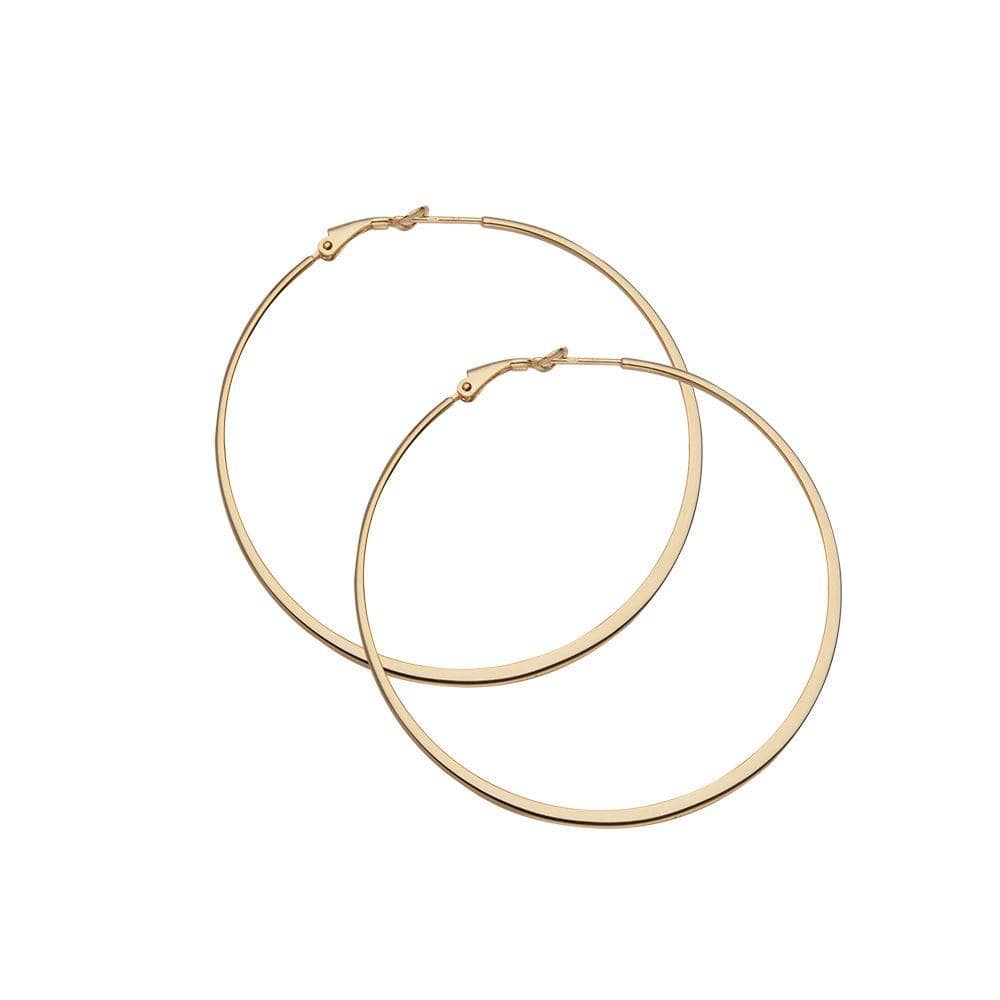 Jennifer Zeuner Jewelry Olivia 2.5" Hoops 18k yellow gold plated silver