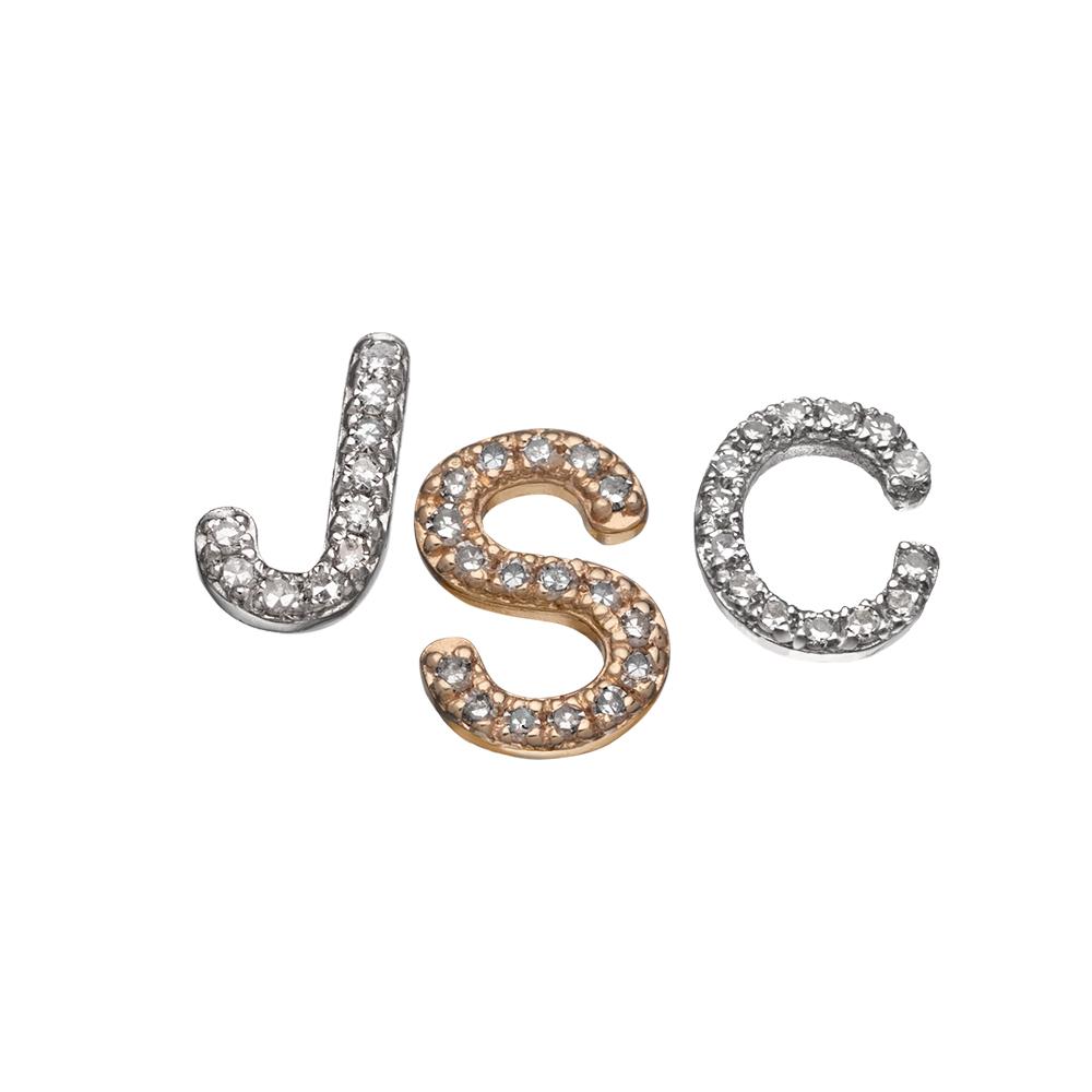Jennifer Zeuner Jewelry Pave Initial14K  Earring