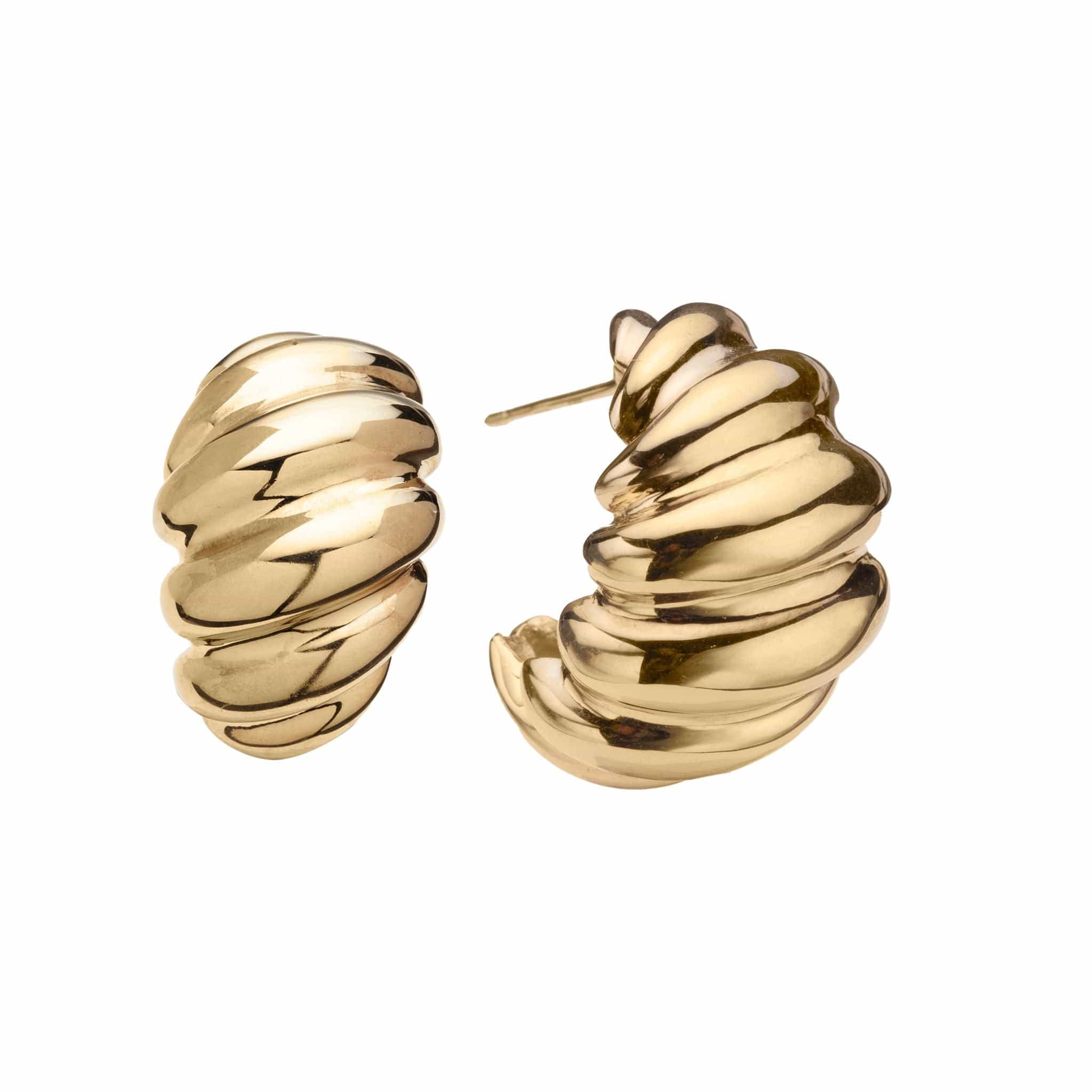 Jennifer Zeuner Jewelry Perla 1" Earrings 18k yellow gold plated silver