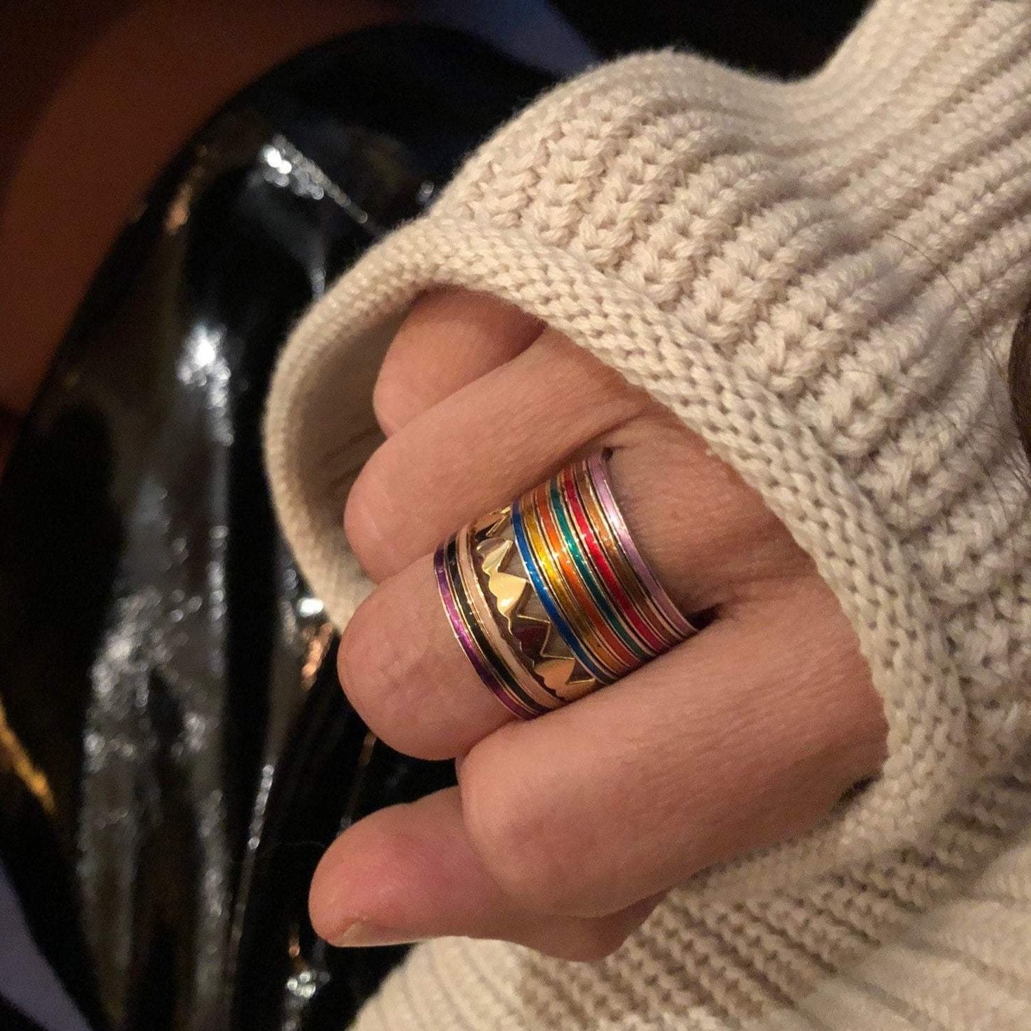 Jennifer Zeuner Jewelry Rae Enamel 14K Ring