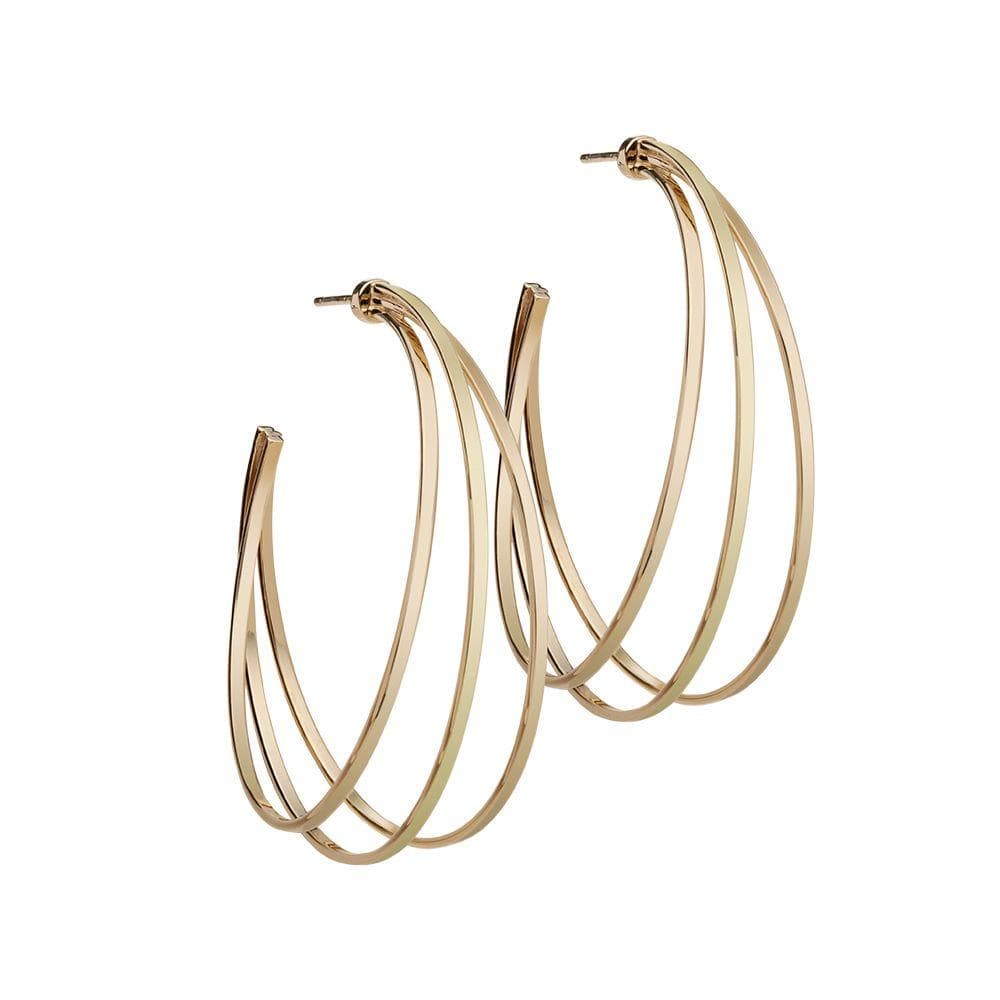 Jennifer Zeuner Jewelry Raya 2" Hoops 18k yellow gold plated silver