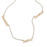 Jennifer Zeuner Jewelry Remington Nameplate Necklace gold vermeil / three names