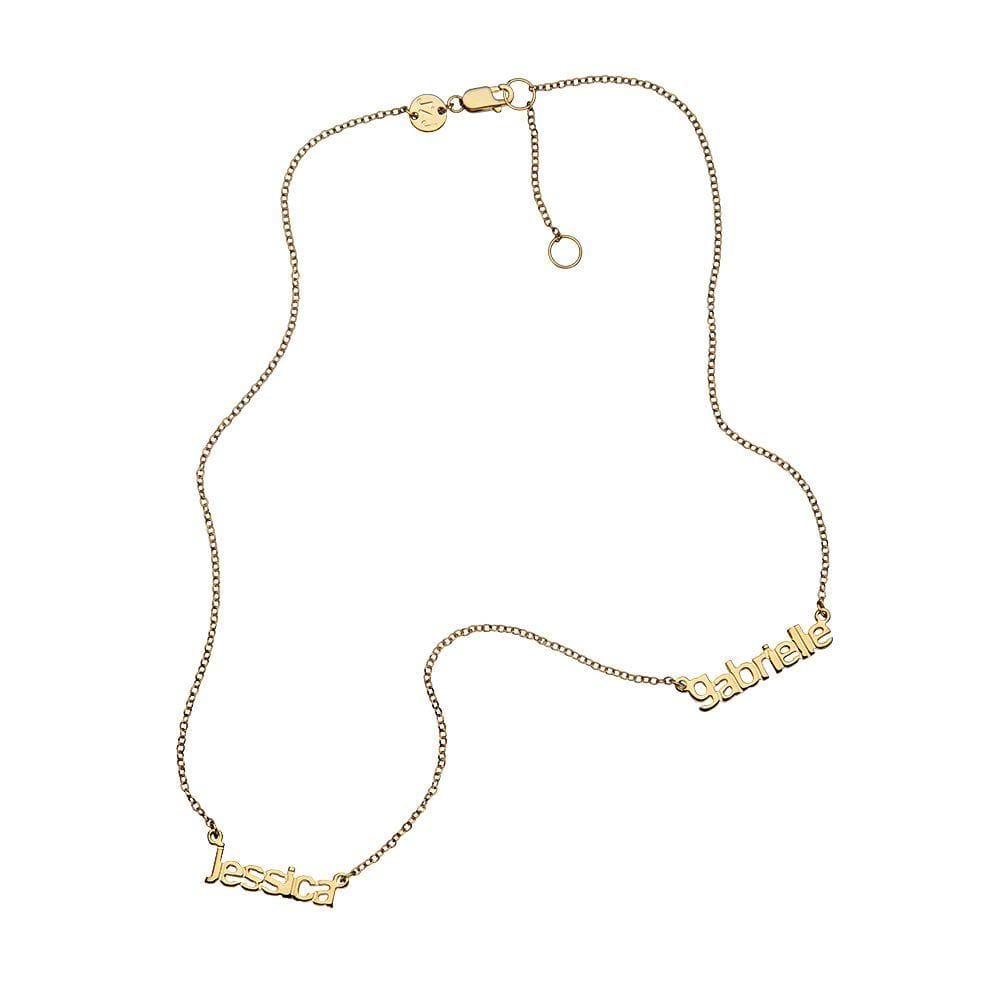 Jennifer Zeuner Jewelry Remington Nameplate Necklace gold vermeil / two names