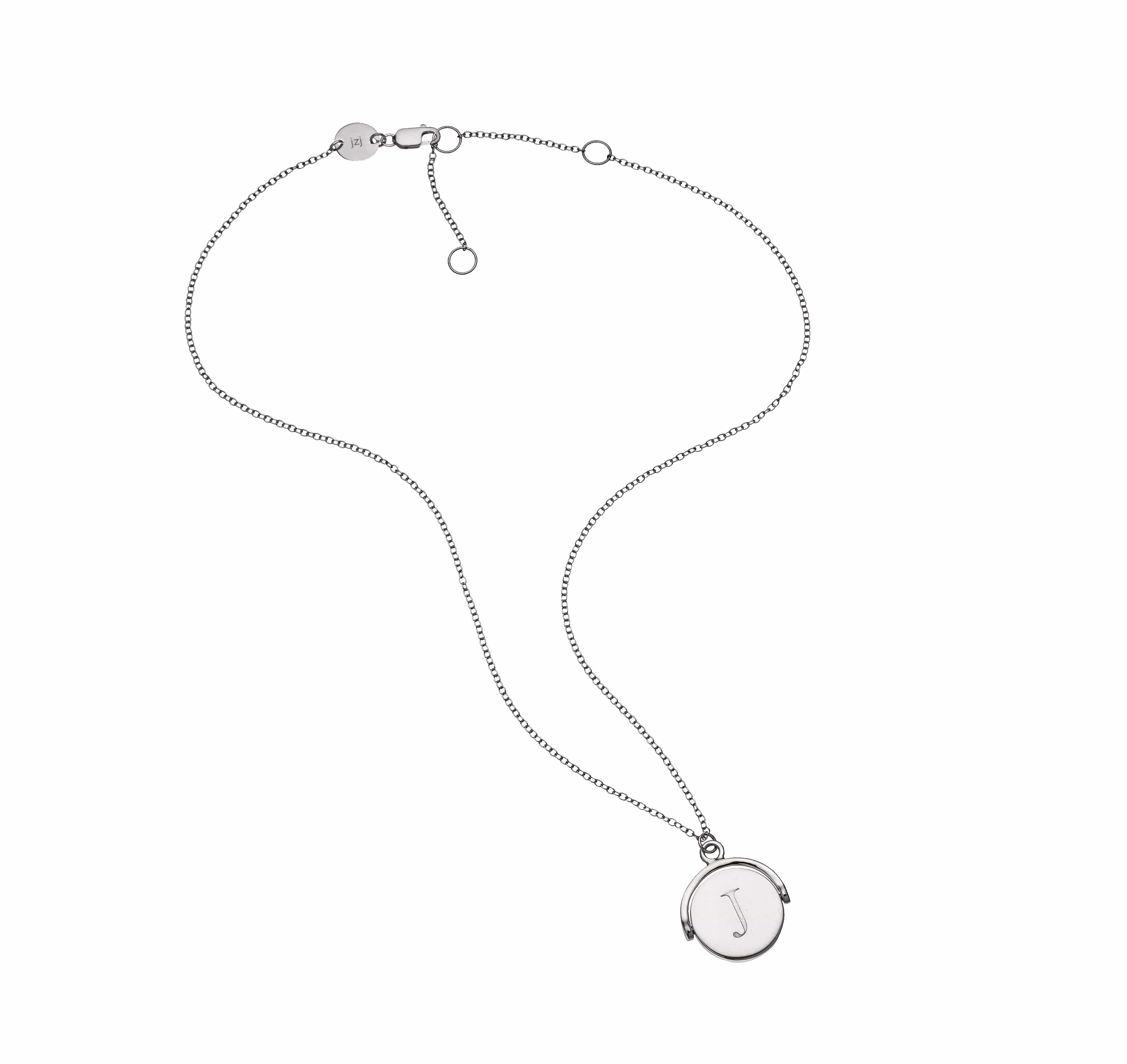 Jennifer Zeuner Jewelry Sabina Engraved Necklace sterling silver