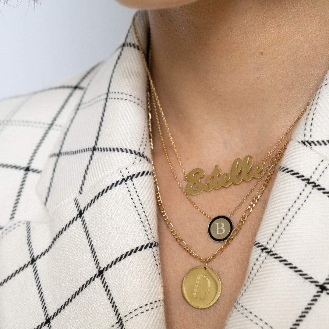 Jennifer Zeuner Jewelry Serafina Cursive Nameplate Necklace