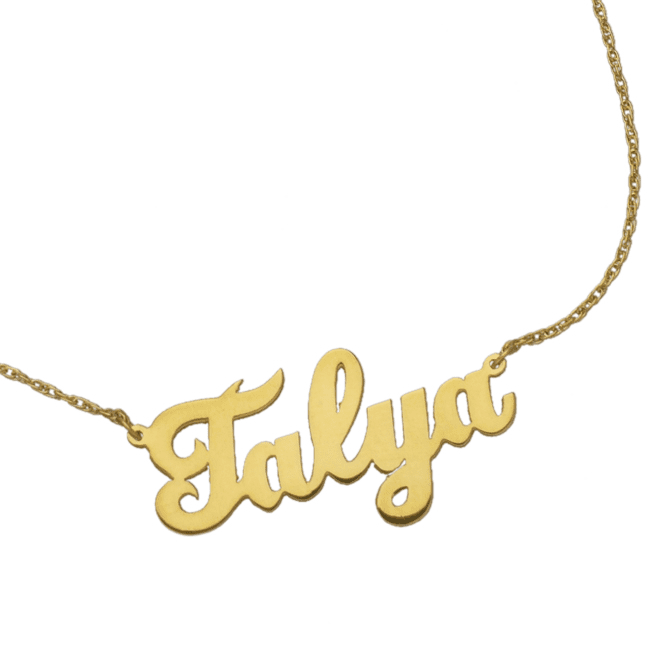 Jennifer Zeuner Jewelry Serafina Cursive Nameplate Necklace