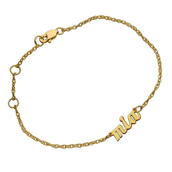 Jennifer Zeuner Jewelry Serafina Mini Cursive Nameplate Bracelet