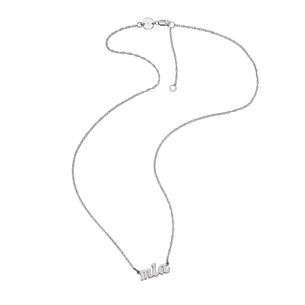 Jennifer Zeuner Jewelry Serafina Mini Cursive Nameplate Necklace