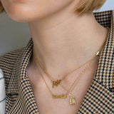 Jennifer Zeuner Jewelry Serafina Mini Cursive Nameplate Necklace