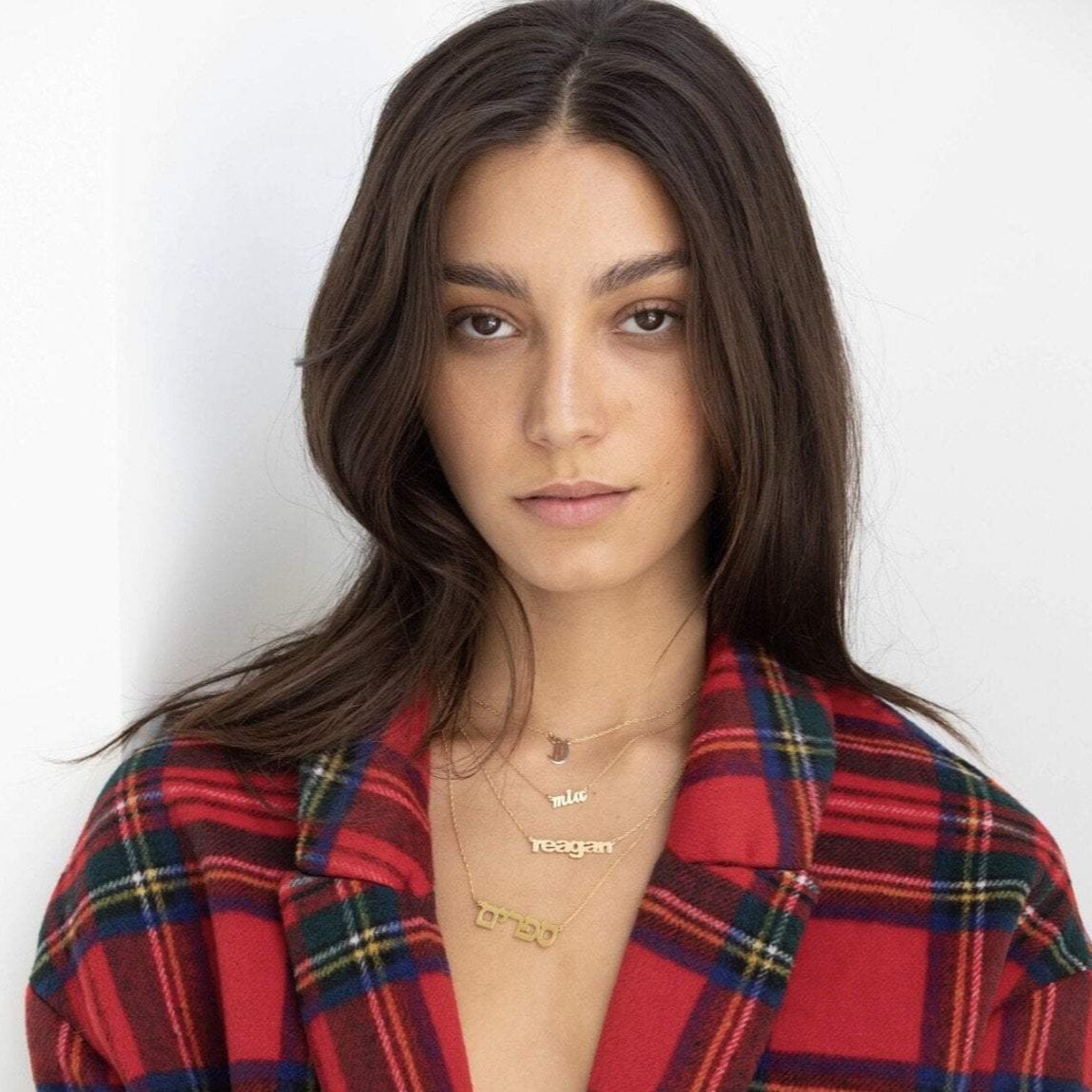 Jennifer Zeuner Jewelry Serafina Mini Cursive Nameplate Necklace