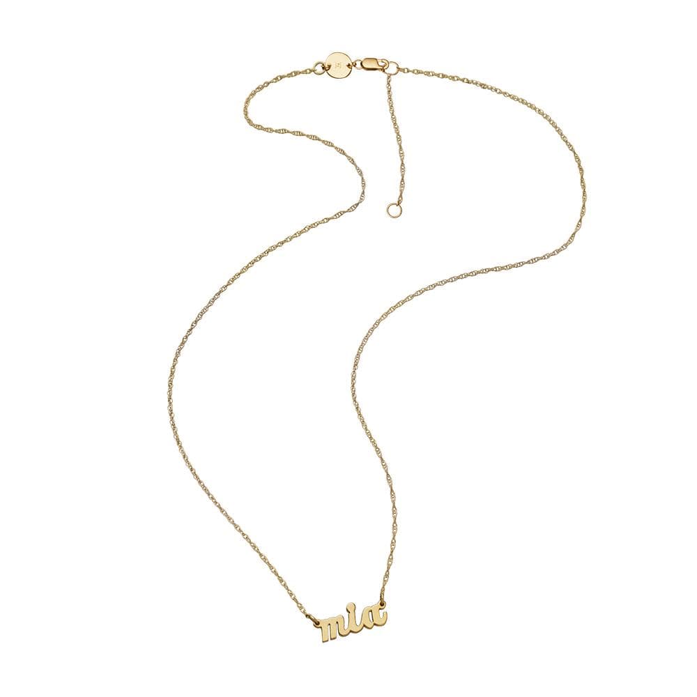 Jennifer Zeuner Jewelry Serafina Mini Cursive Nameplate Necklace